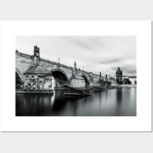 Charles Bridge under long exposure Posters and Art